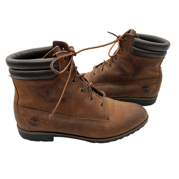 Timberland Shoes - TIMBERLAND HIKING BOOTS LEATHER UPPER & LINING LACE UP LUG RUBBER SOLE BROWN 8.5